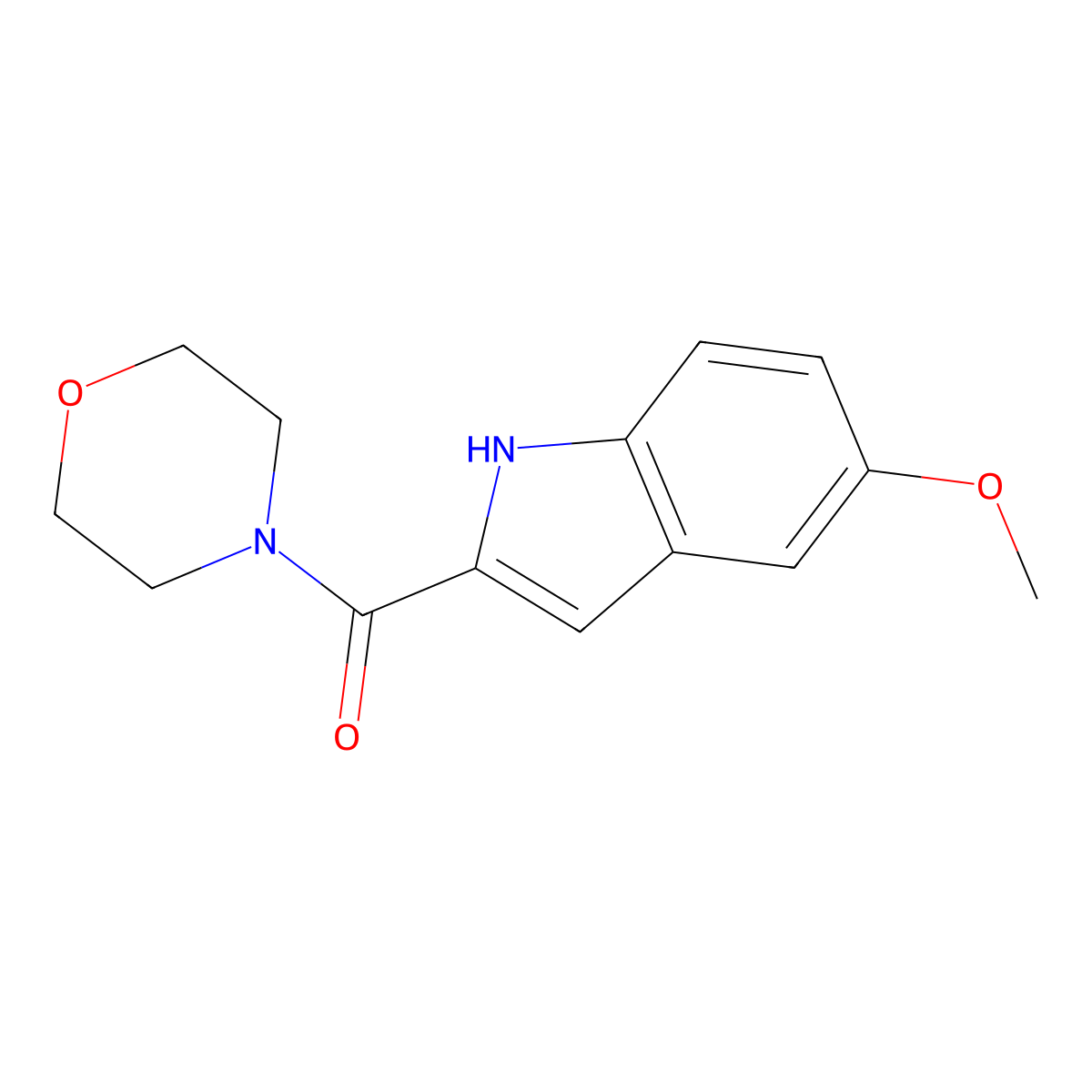 (5-Methoxy-1H-indol-2-yl)(morpholin-4-yl)methanone molecular structure, CAS 28837-77-6
