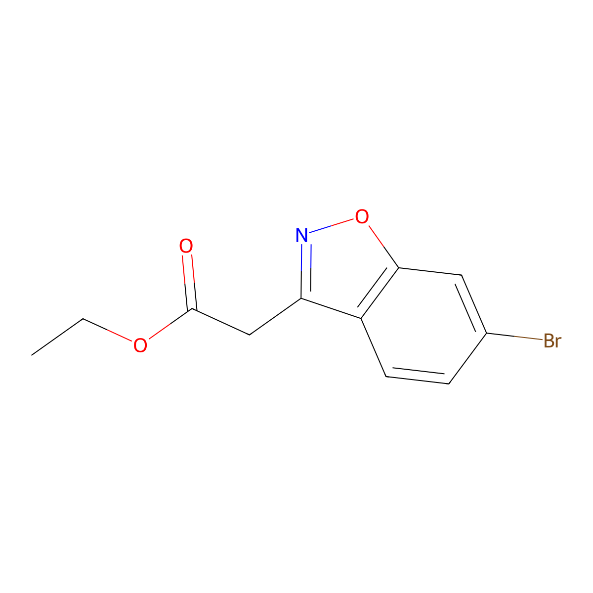 Ethyl 2-(6-bromo-1,2-benZoxaZol-3-yl)acetate molecular structure, CAS 2883703-99-7