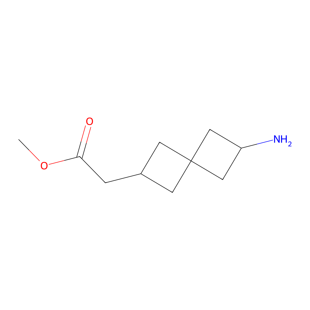 Methyl 6-aminospiro[3.3]heptane-2-acetate molecular structure, CAS 2883754-59-2