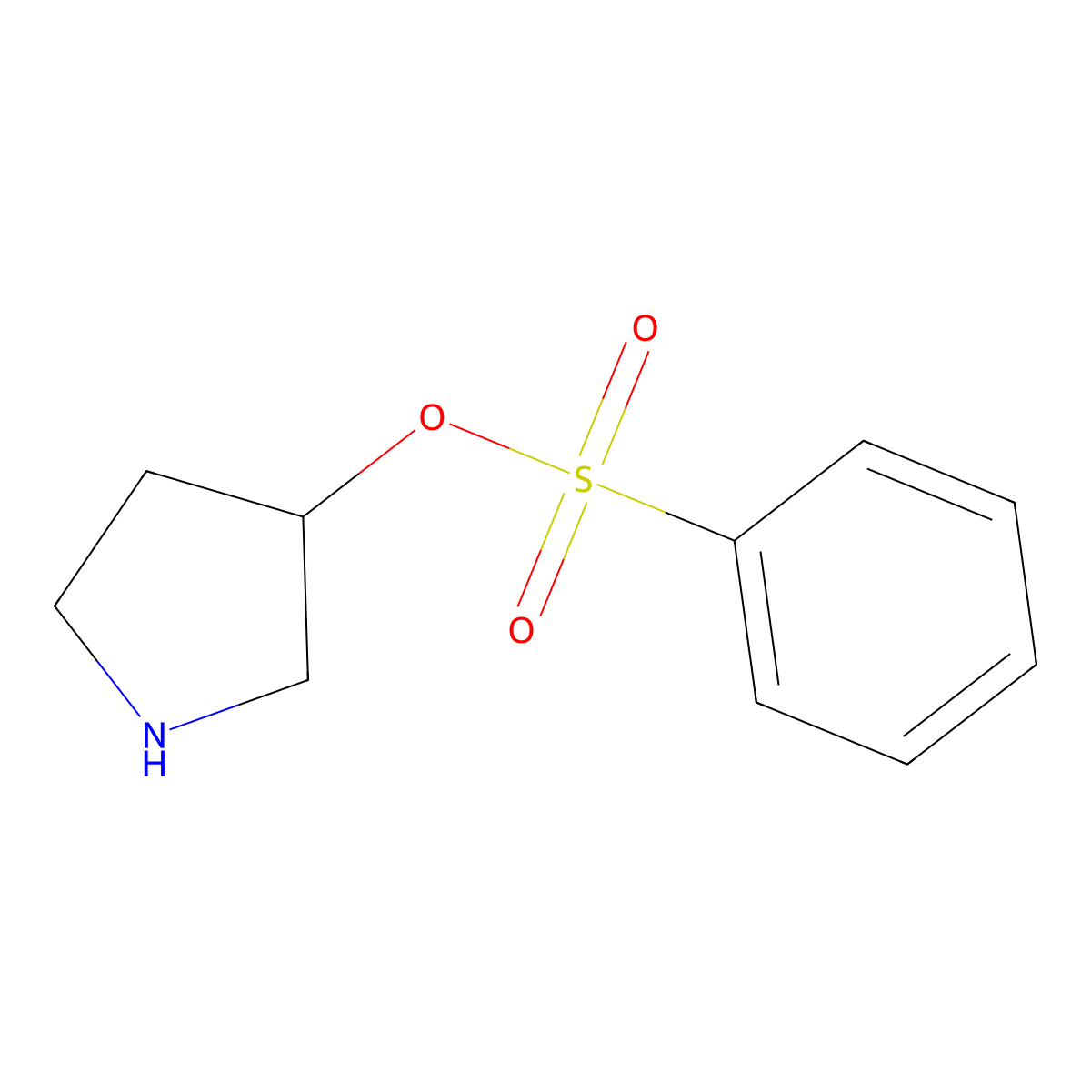 (S)-Pyrrolidin-3-ol benzenesulfonate molecular structure, CAS 2883760-75-4