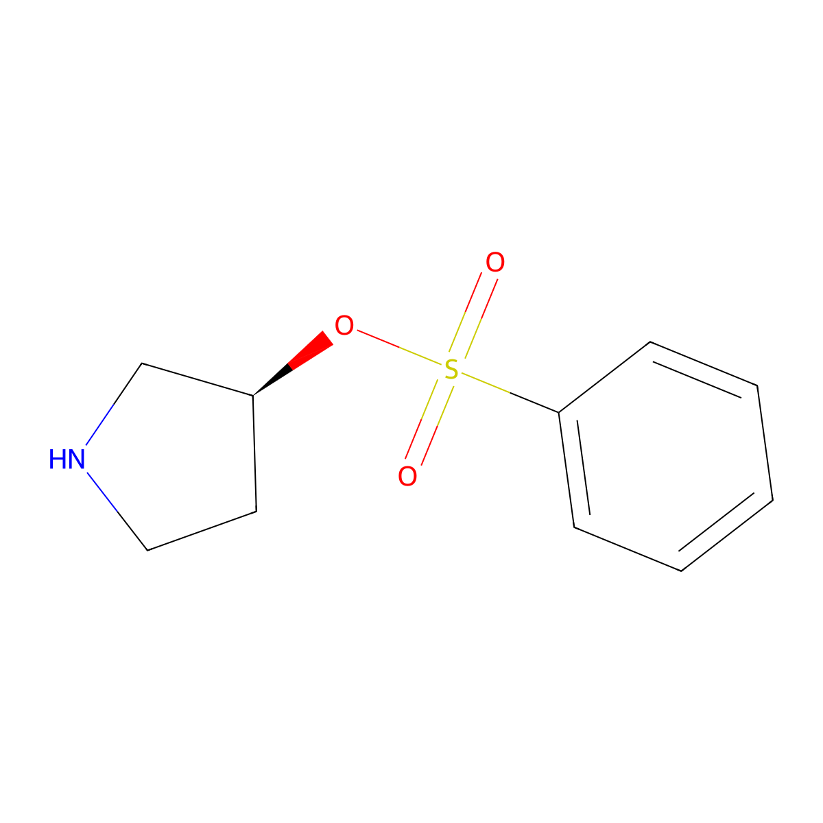 (S)-Pyrrolidin-3-ol benzenesulfonate molecular structure, CAS 2883760-75-4
