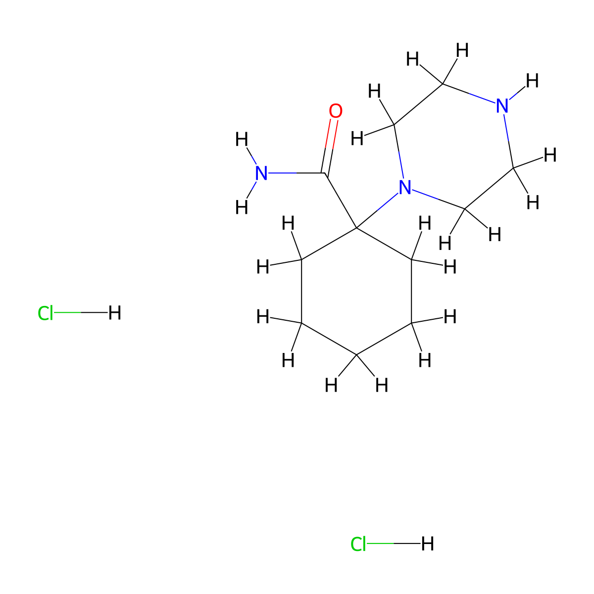 1-(Piperazin-1-yl)cyclohexane-1-carboxamide dihydrochloride molecular structure, CAS 288379-54-4