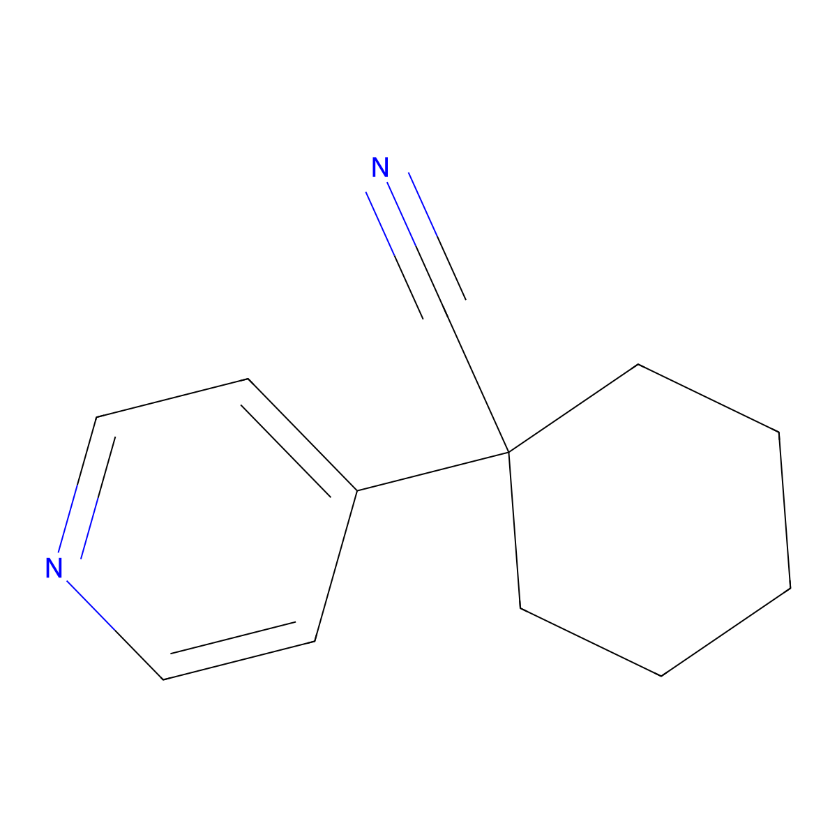 1-(Pyridin-4-yl)cyclohexane-1-carbonitrile molecular structure, CAS 288379-66-8