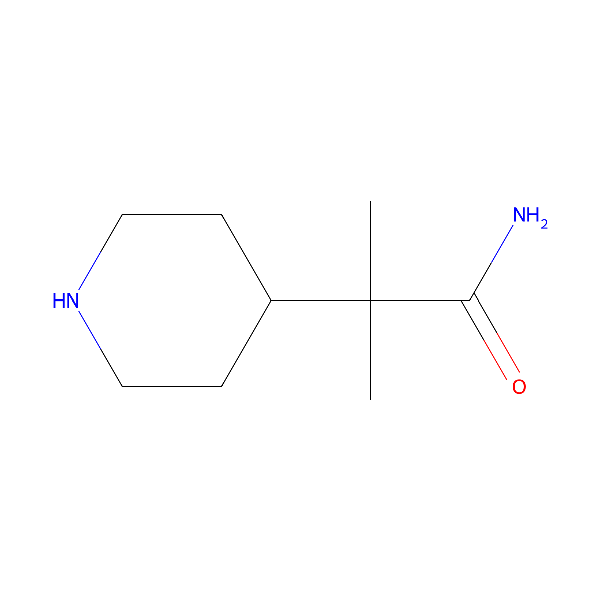 2-Methyl-2-(piperidin-4-YL)propanamide molecular structure, CAS 288379-84-0