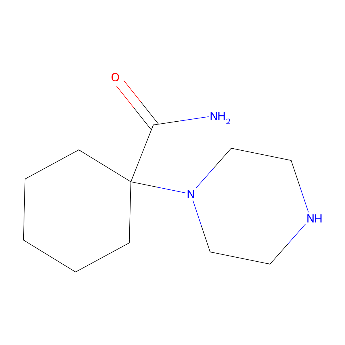 1-(Piperazin-1-YL)cyclohexane-1-carboxamide molecular structure, CAS 288379-96-4