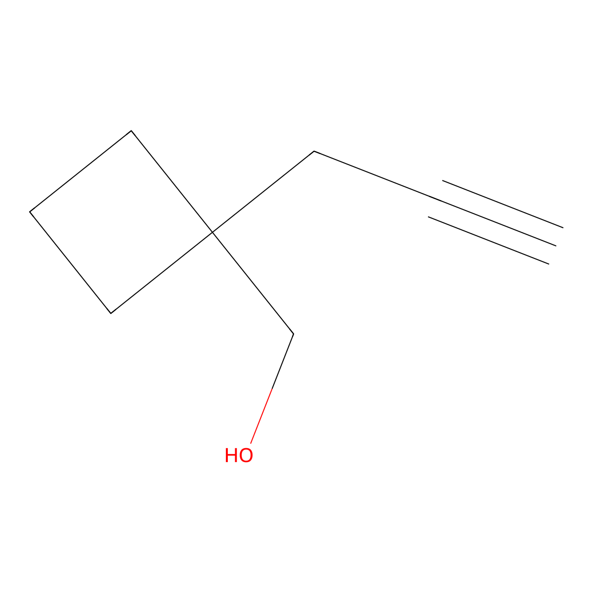 (1-(Prop-2-yn-1-yl)cyclobutyl)methanol molecular structure, CAS 288385-20-6