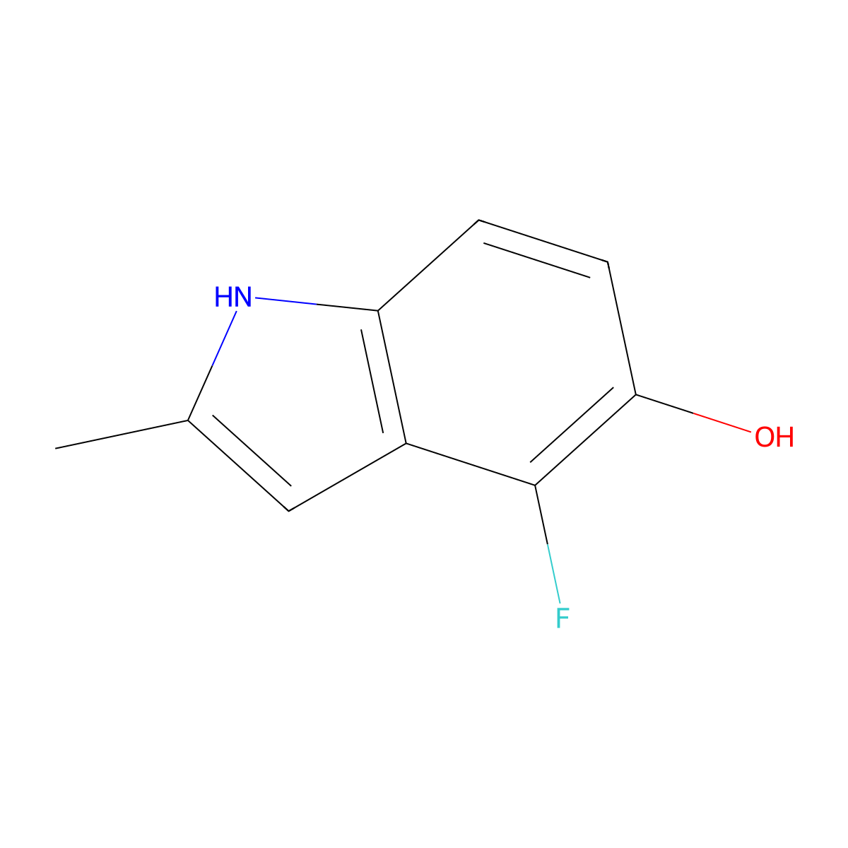4-fluoro-2-methyl-1H-indol-5-ol molecular structure, CAS 288385-88-6