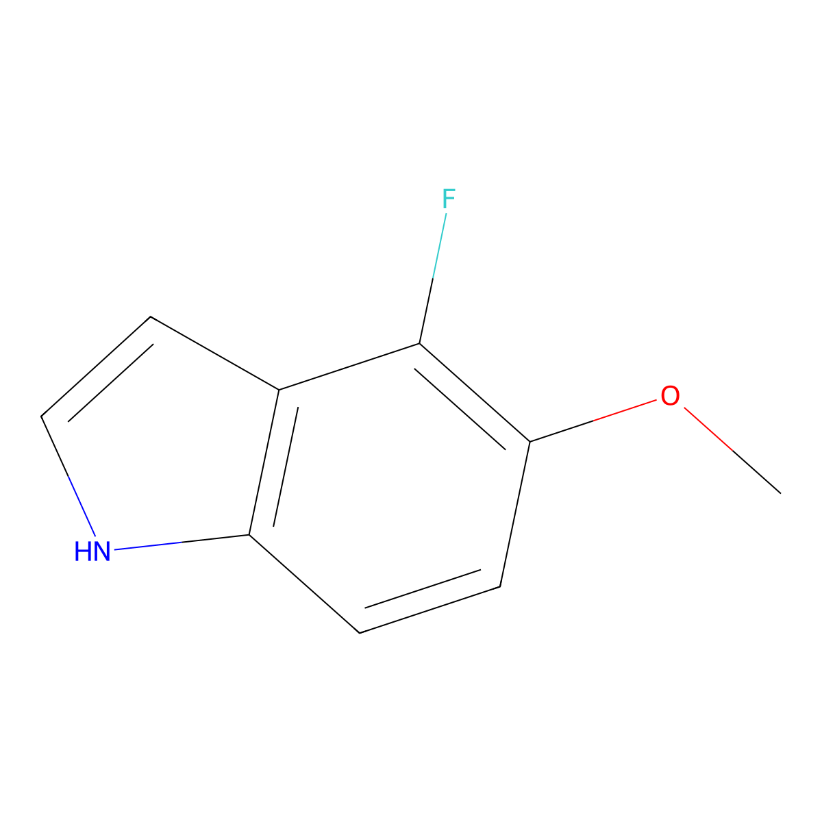 4-Fluoro-5-methoxy-1H-indole molecular structure, CAS 288385-89-7