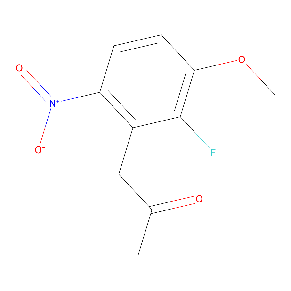1-(2-Fluoro-3-methoxy-6-nitrophenyl)propan-2-one molecular structure, CAS 288385-99-9