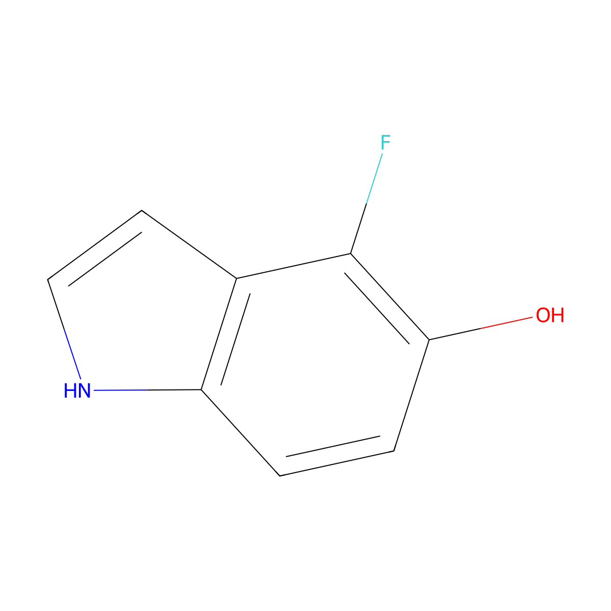 4-fluoro-1H-indol-5-ol molecular structure, CAS 288386-04-9