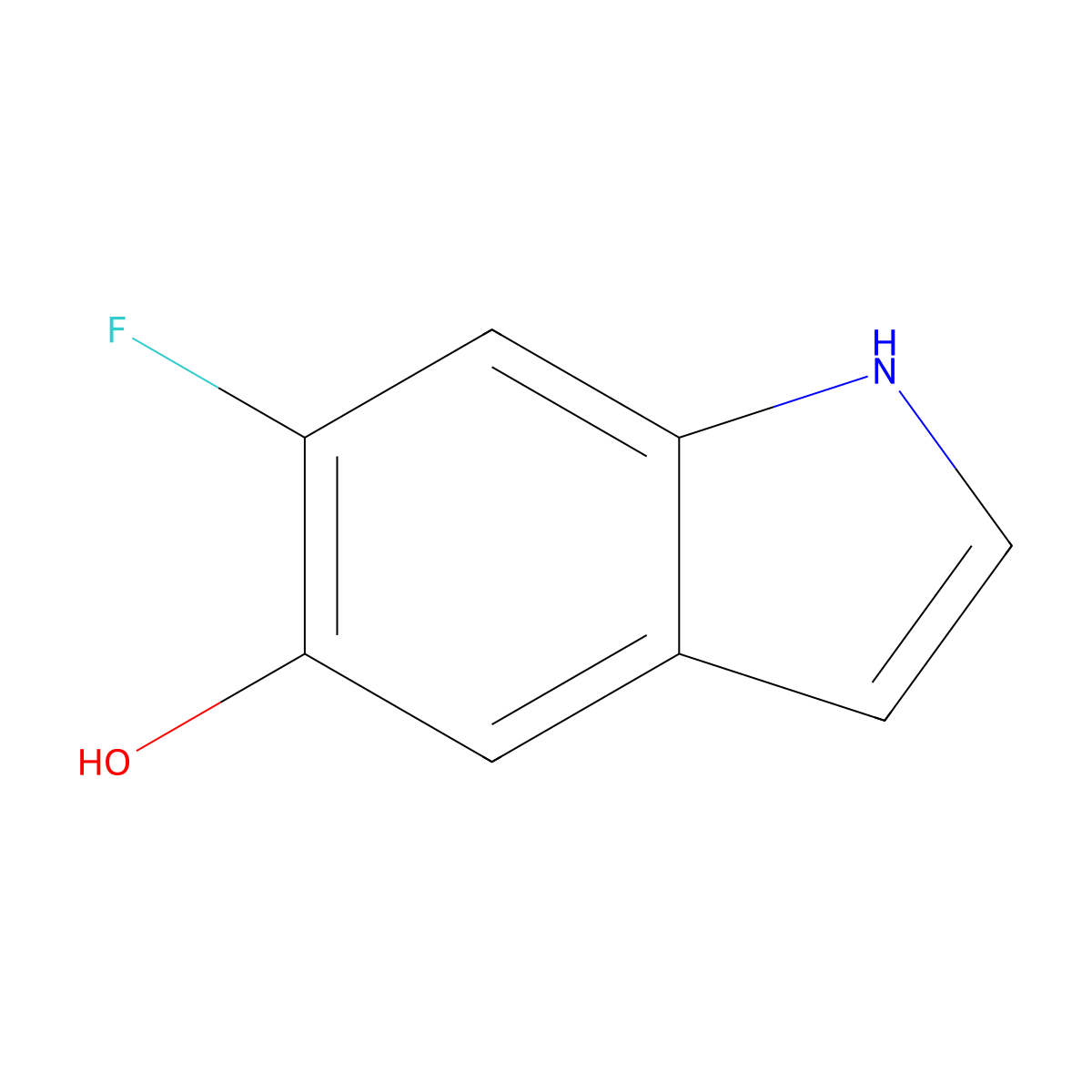 6-fluoro-1H-indol-5-ol molecular structure, CAS 288386-15-2