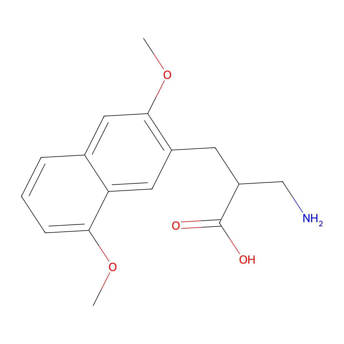 3-Amino-2-((3,8-dimethoxynaphthalen-2-yl)methyl)propanoic acid molecular structure, CAS 288389-24-2