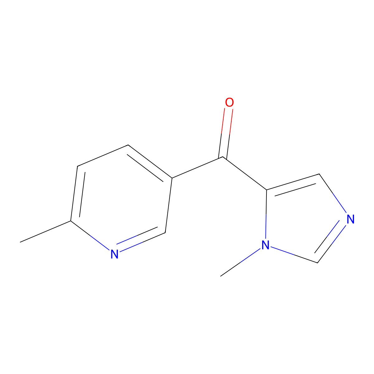 2-methyl-5-(1-methyl-1H-imidazole-5-carbonyl)pyridine molecular structure, CAS 288392-21-2