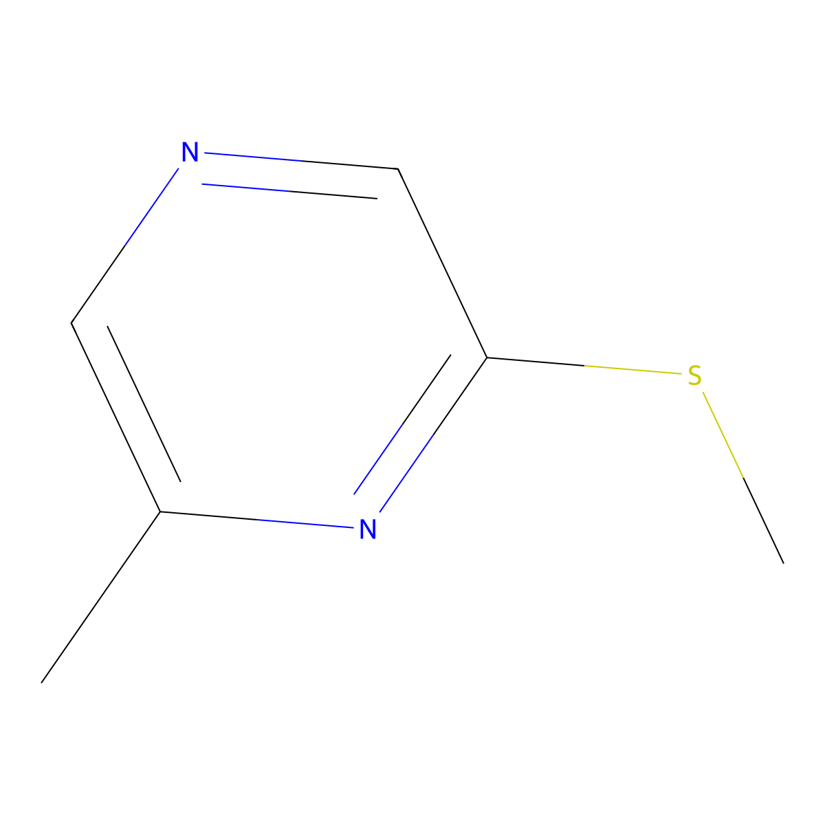 2-Methyl-6-(methylthio)pyrazine molecular structure, CAS 2884-13-1
