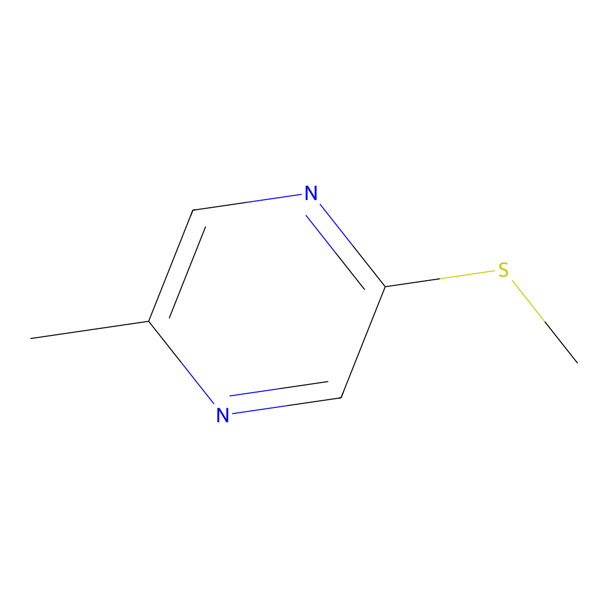 2-Methyl-5-(methylthio)pyrazine molecular structure, CAS 2884-14-2