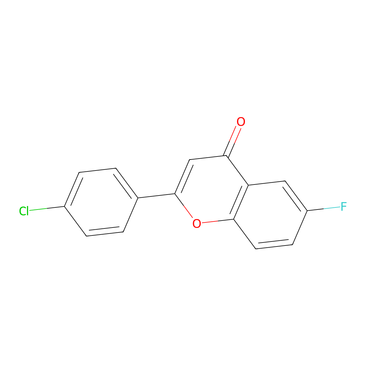 2-(4-Chlorophenyl)-6-fluoro-4H-1-benzopyran-4-one molecular structure, CAS 288400-97-5