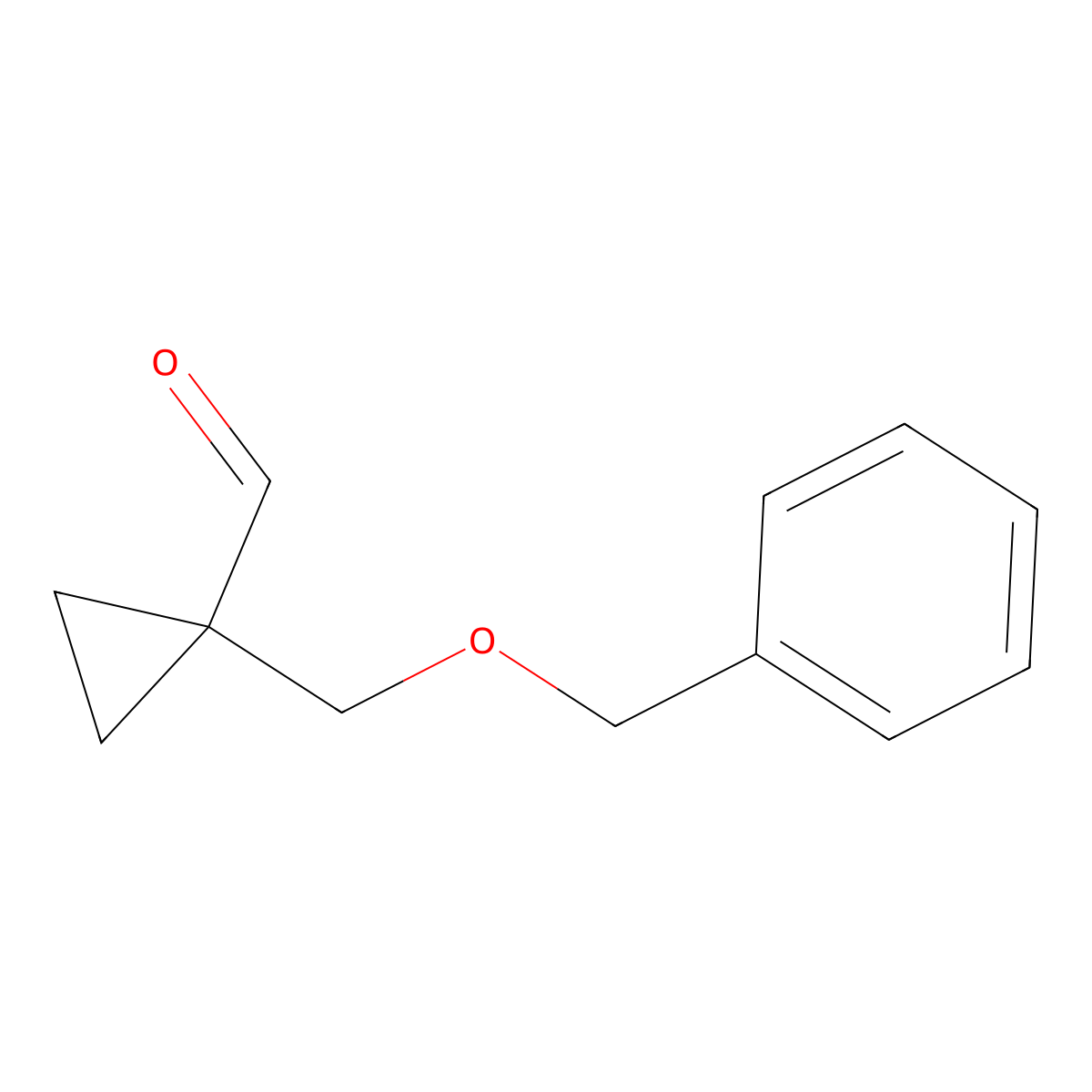 1-((Benzyloxy)methyl)cyclopropane-1-carbaldehyde molecular structure, CAS 288401-39-8