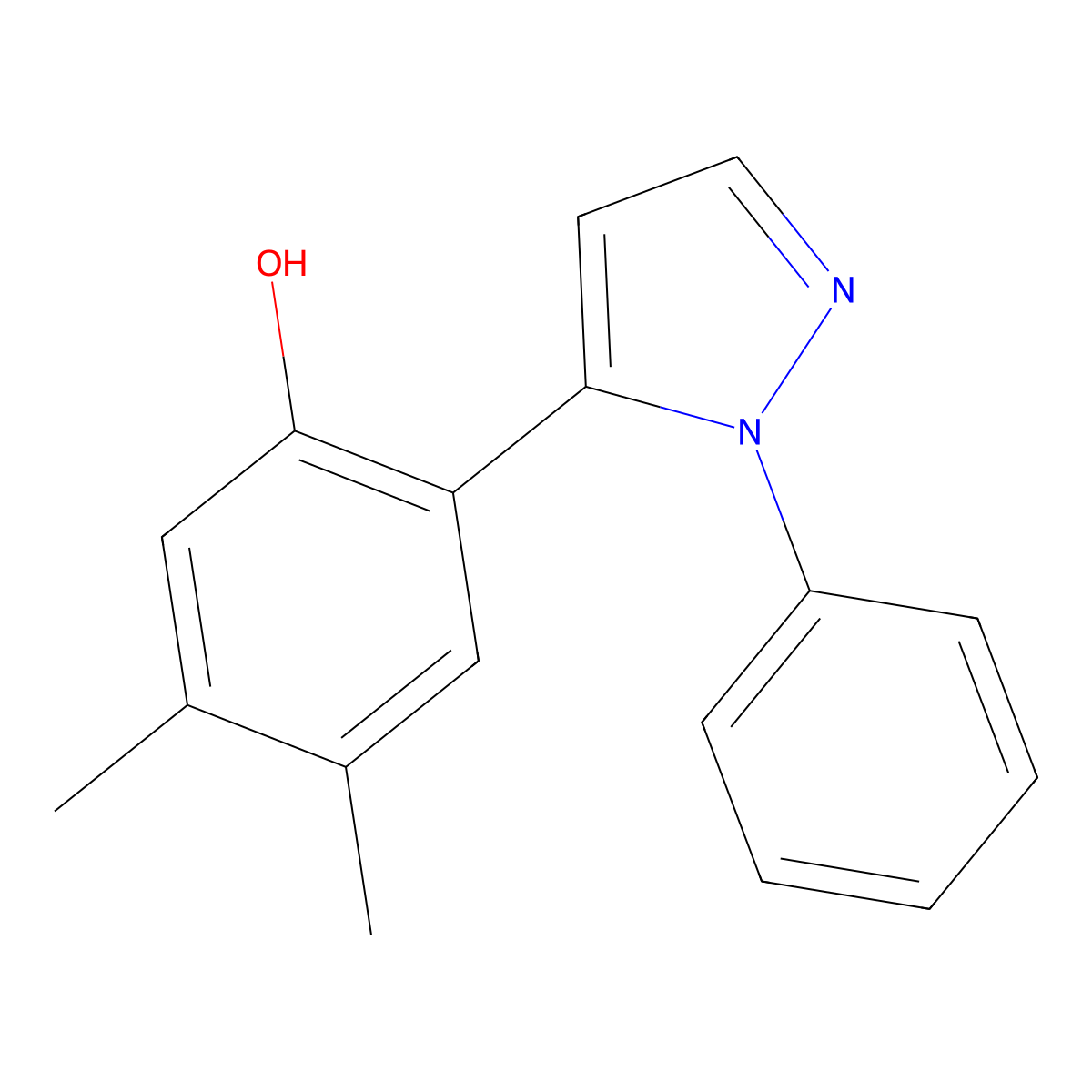 5-(4,5-Dimethyl-2-hydroxyphenyl)-1-phenylpyrazole molecular structure, CAS 288401-53-6
