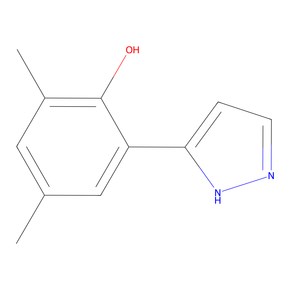 3-(3,5-Dimethyl-2-hydroxyphenyl)pyrazole molecular structure, CAS 288401-54-7