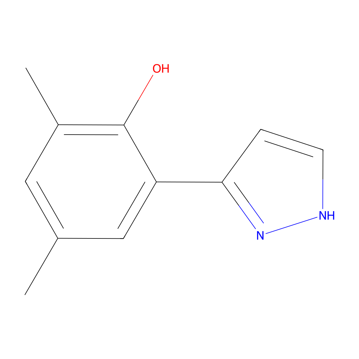 3-(3,5-Dimethyl-2-hydroxyphenyl)pyrazole molecular structure, CAS 288401-54-7