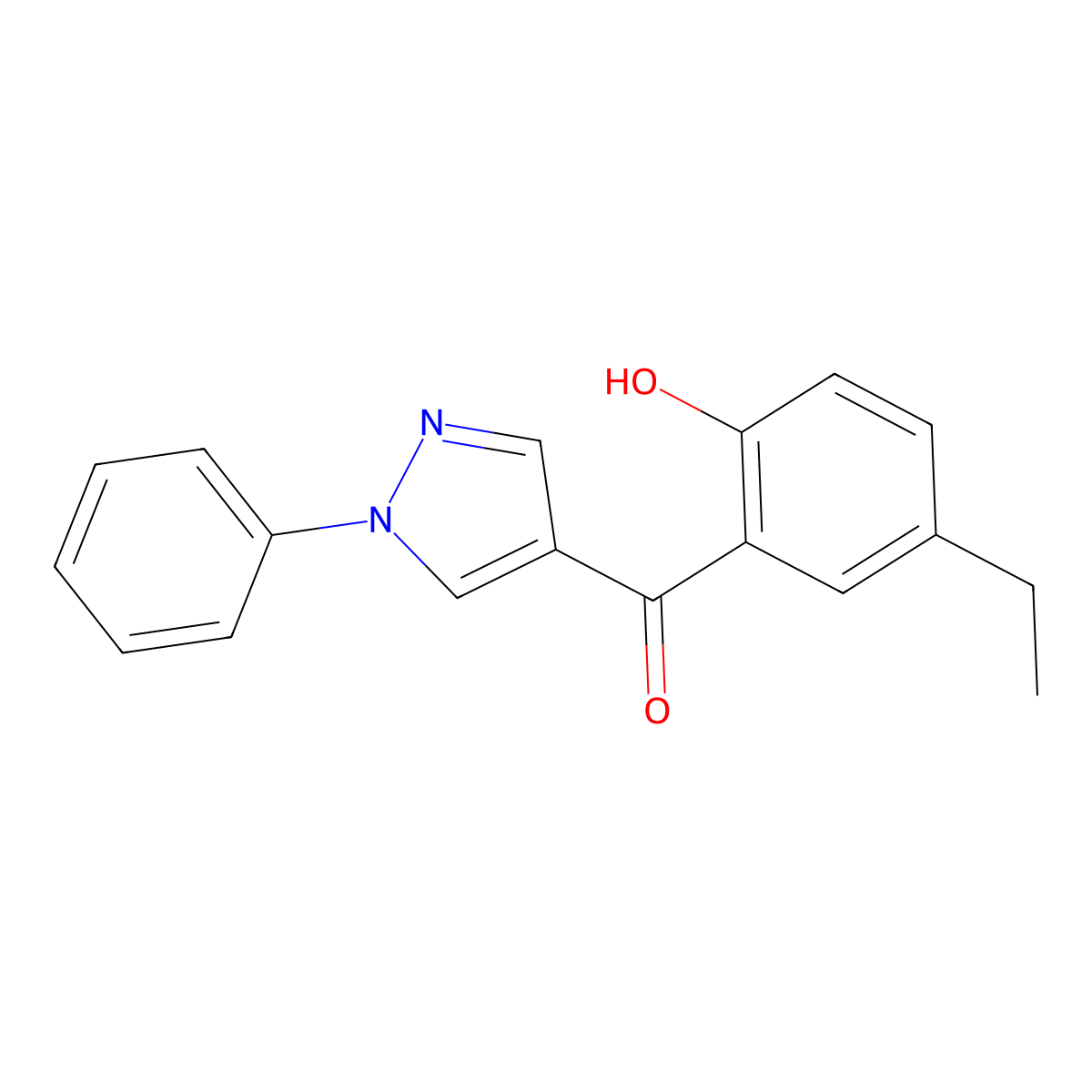 (5-Ethyl-2-hydroxyphenyl)(1-phenyl-1h-pyrazol-4-yl)methanone molecular structure, CAS 288401-56-9