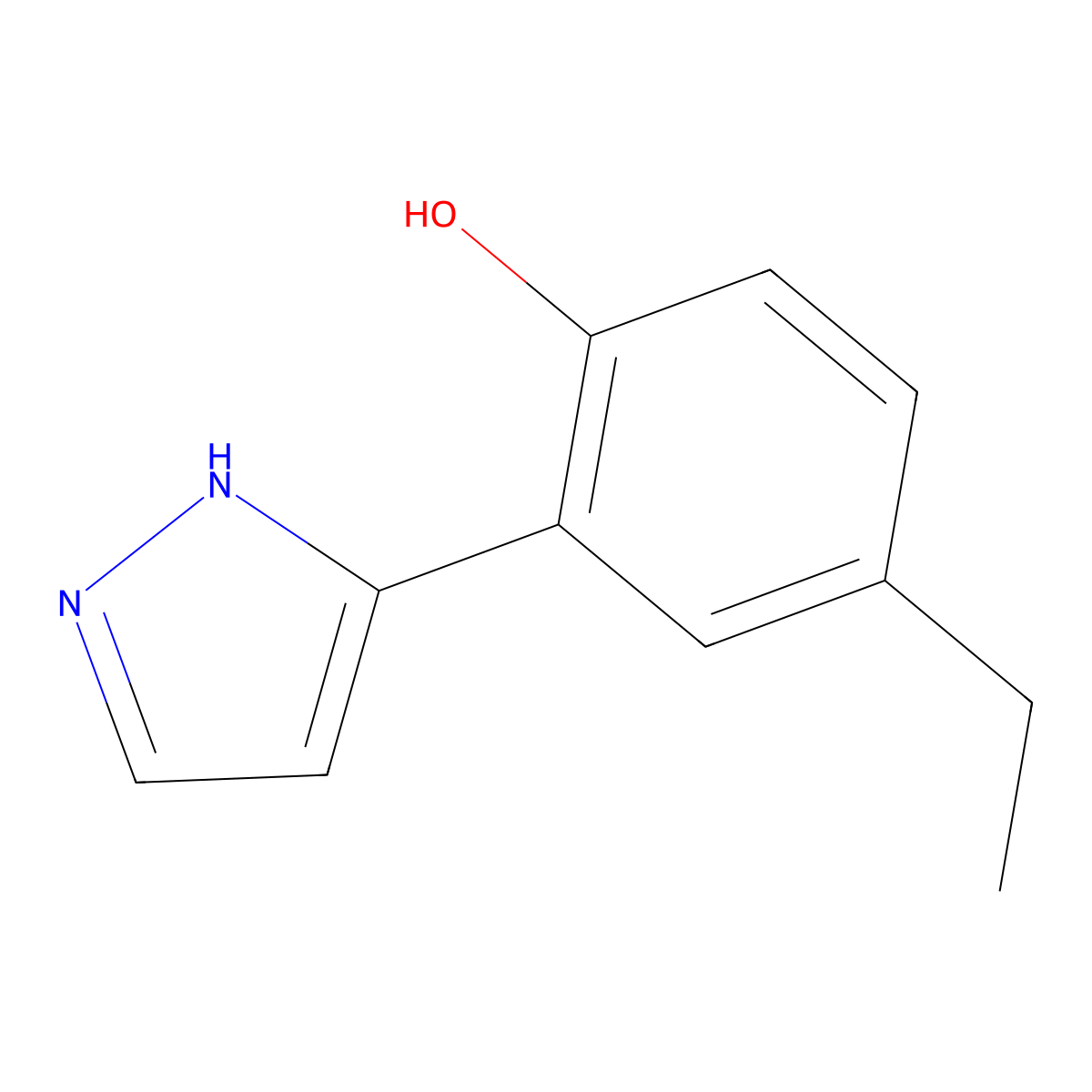 4-Ethyl-2-(1H-pyrazol-3-yl)phenol molecular structure, CAS 288401-59-2