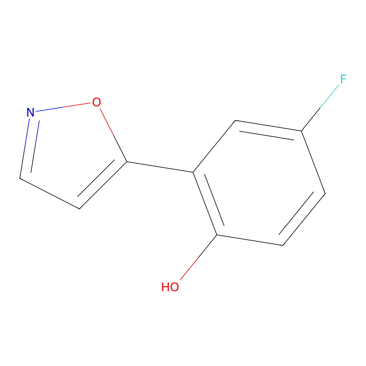 4-Fluoro-2-(5-isoxazolyl)phenol molecular structure, CAS 288401-62-7