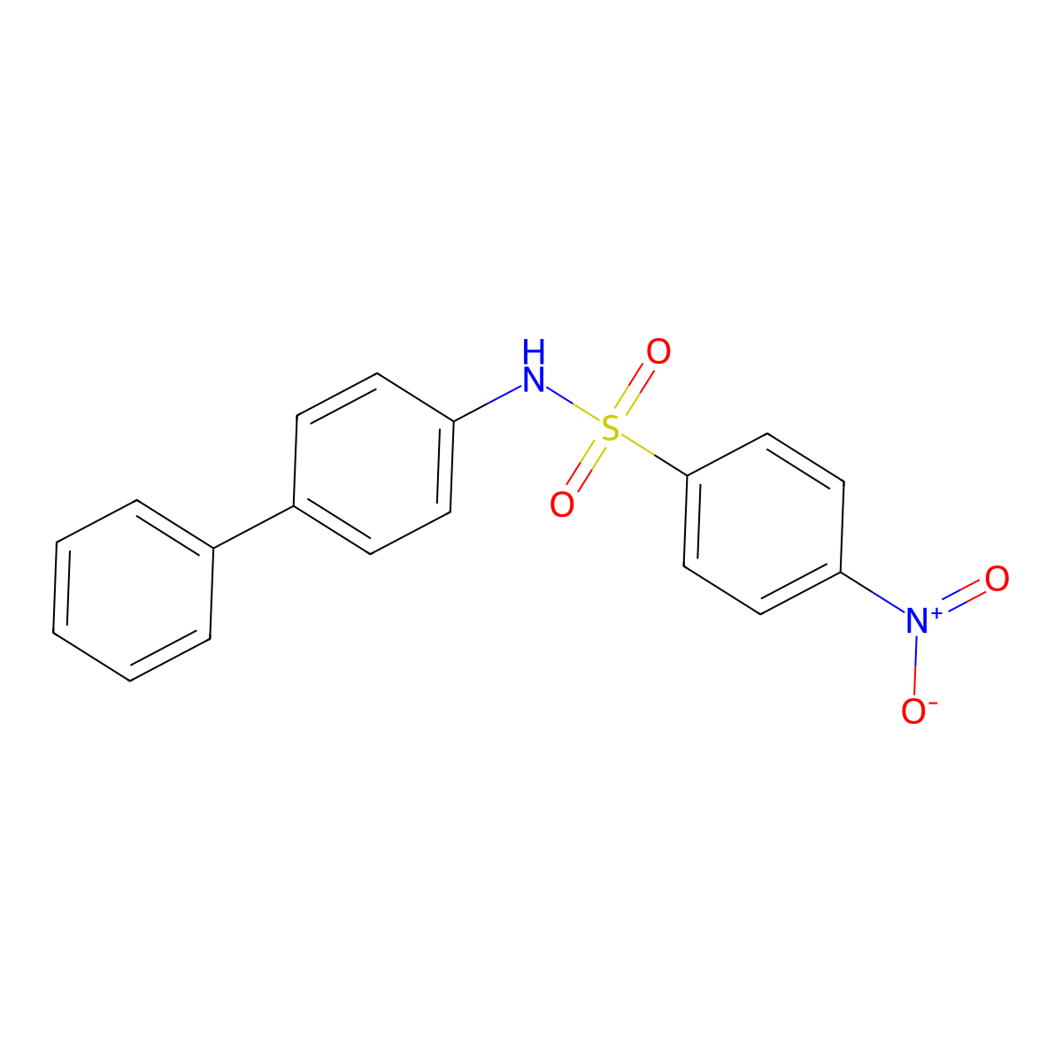 4-nitro-N-(4-phenylphenyl)benzenesulfonamide molecular structure, CAS 28842-70-8
