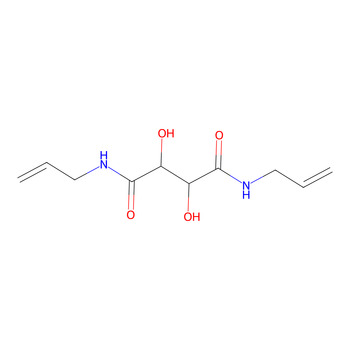Butanediamide, 2,3-dihydroxy-N,N'-di-2-propenyl- molecular structure, CAS 28843-34-7
