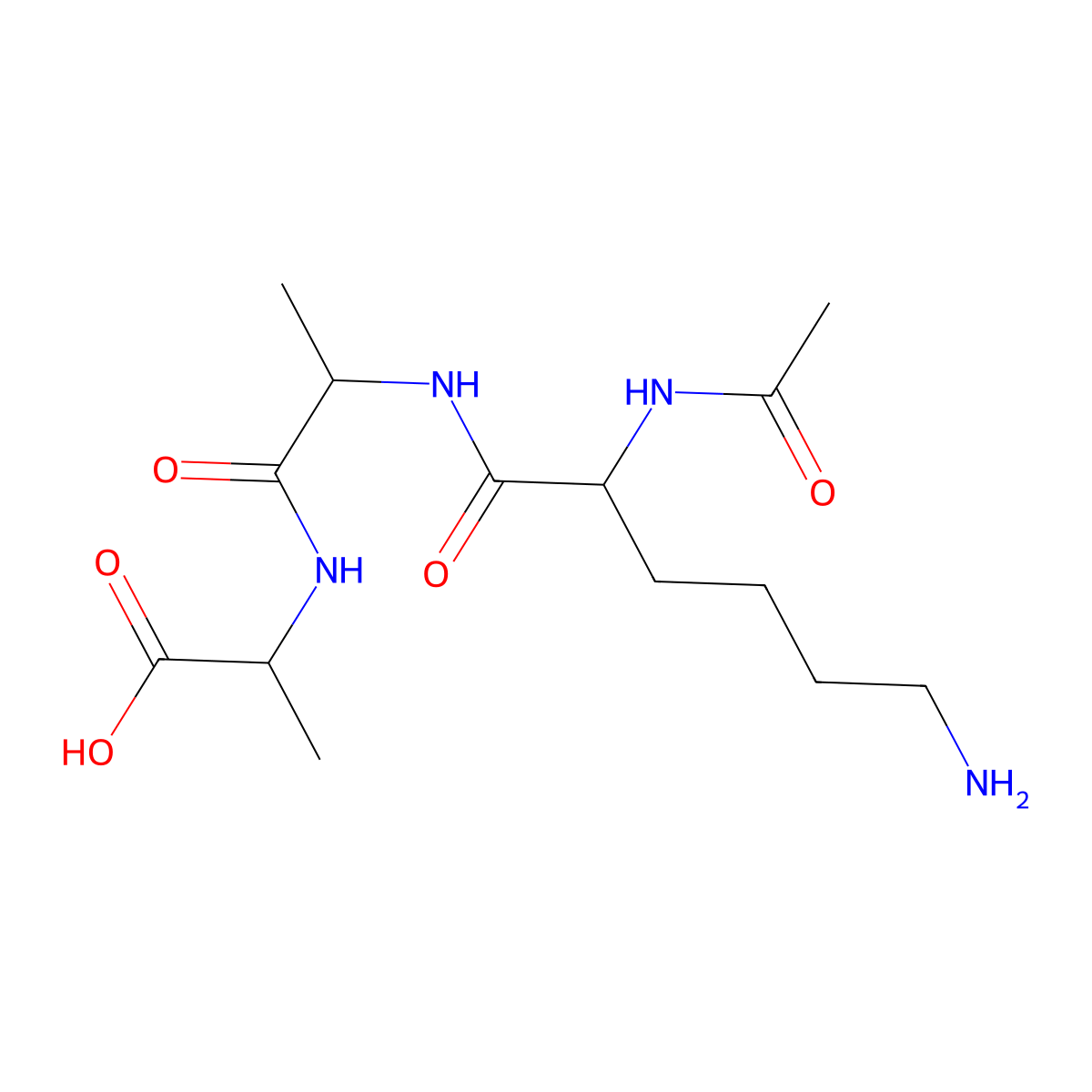 N2-Acetyl-L-lysyl-D-alanyl-D-alanine molecular structure, CAS 28845-97-8