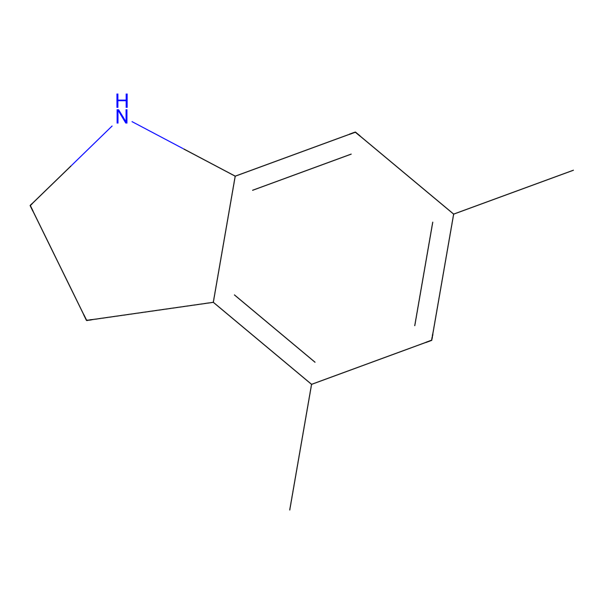 4,6-dimethyl-2,3-dihydro-1H-indole molecular structure, CAS 288458-50-4
