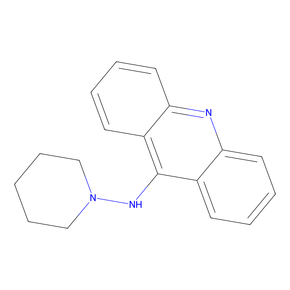 Acridine, 9-(piperidinoamino)- molecular structure, CAS 28846-40-4
