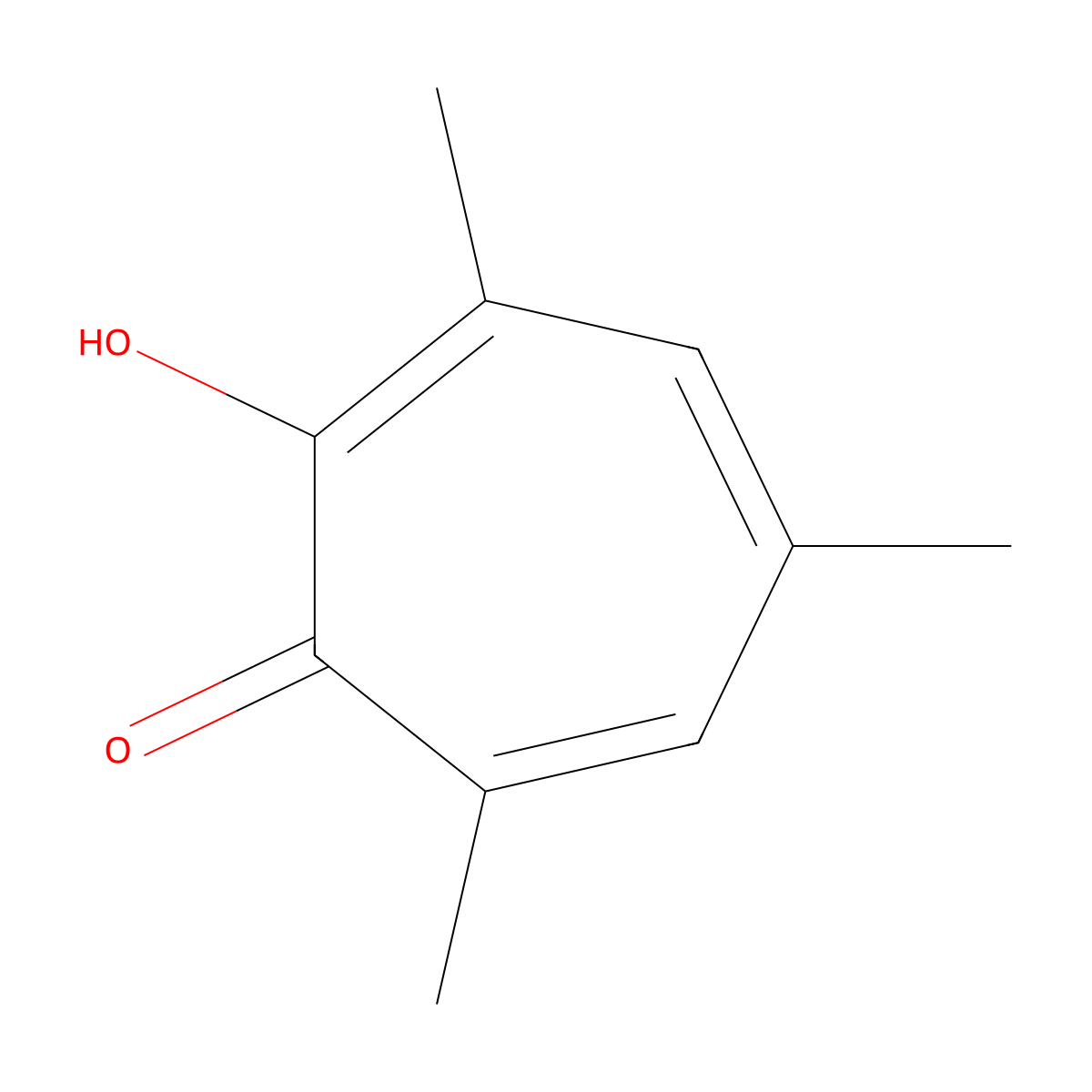 2-Hydroxy-3,5,7-trimethylcyclohepta-2,4,6-trien-1-one molecular structure, CAS 2885-58-7