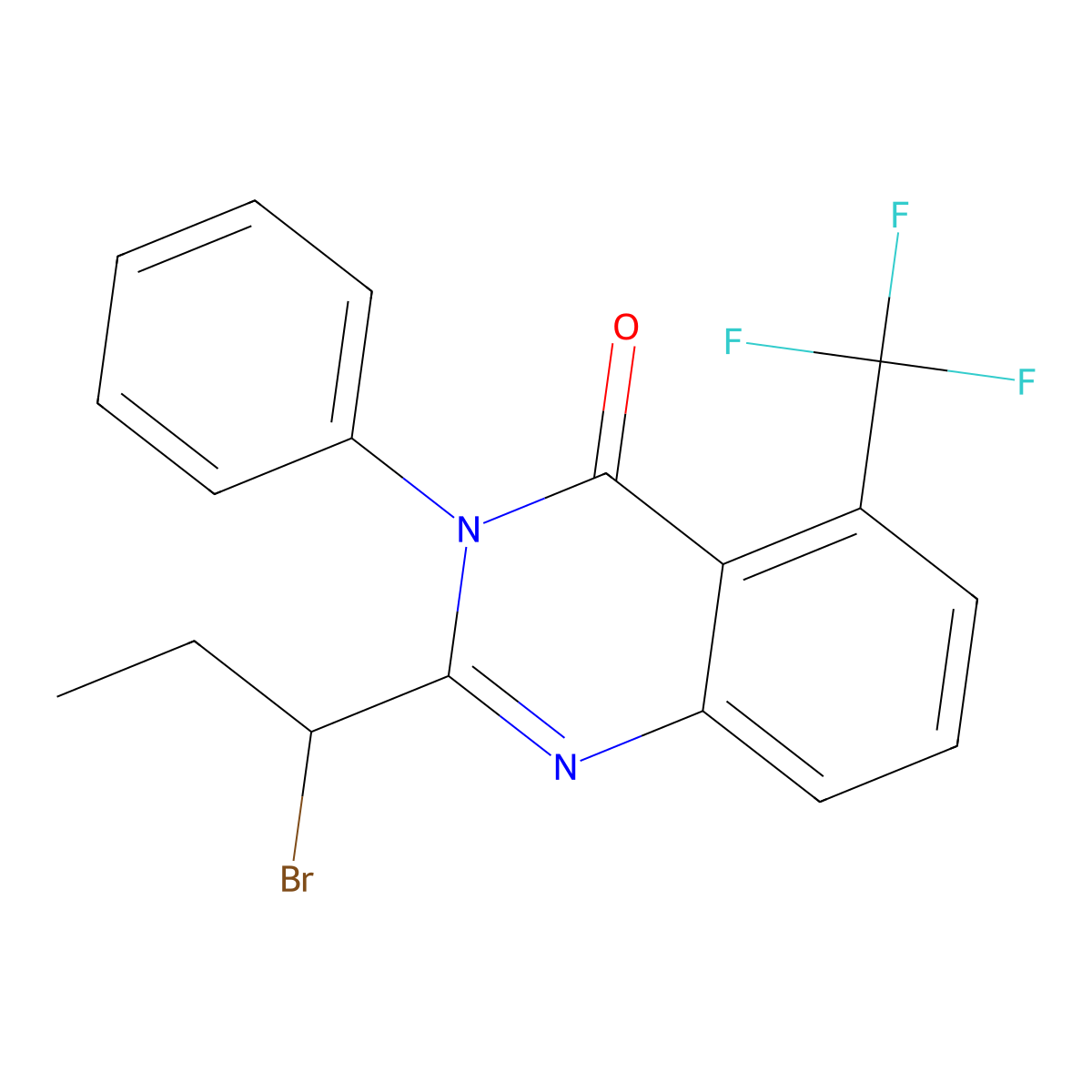 2-(1-Bromopropyl)-3-phenyl-5-(trifluoromethyl)quinazolin-4(3H)-one molecular structure, CAS 2885038-53-7