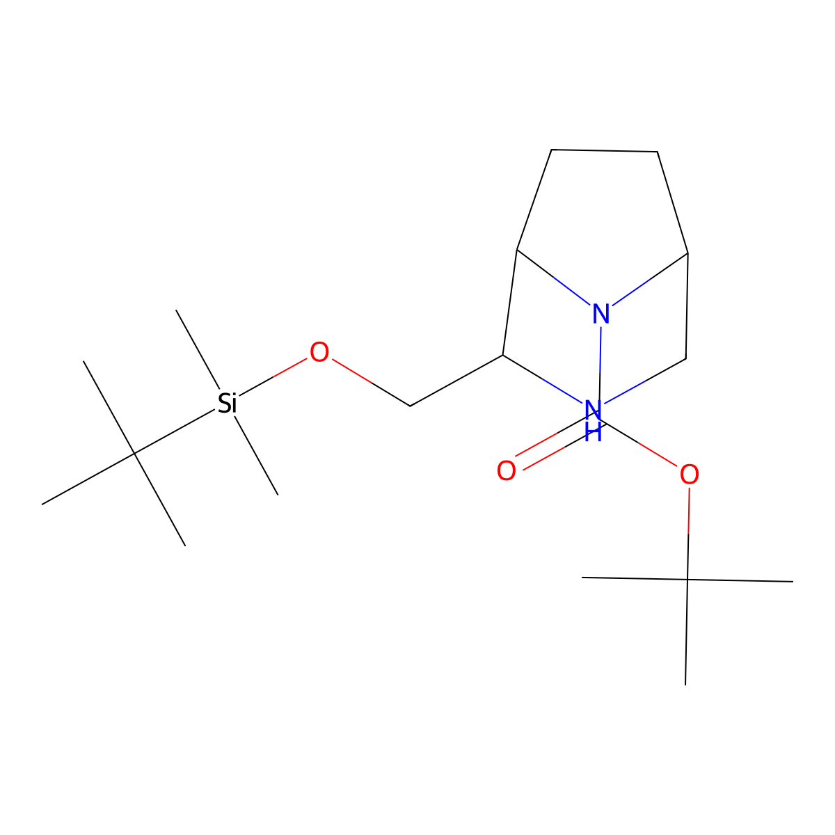 tert-butyl (1S,2S,5R)-2-[[tert-butyl(dimethyl)silyl]oxymethyl]-3,8-diazabicyclo[3.2.1]octane-8-carboxylate molecular structure, CAS 2885261-48-1