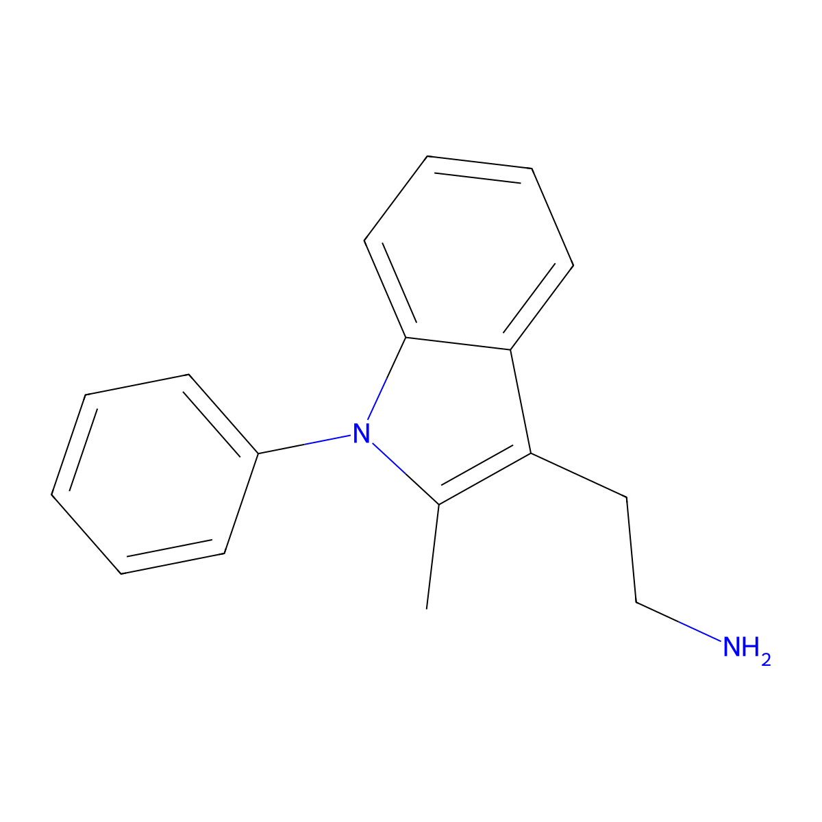 2-(2-methyl-1-phenyl-1H-indol-3-yl)ethanamine molecular structure, CAS 28856-30-6