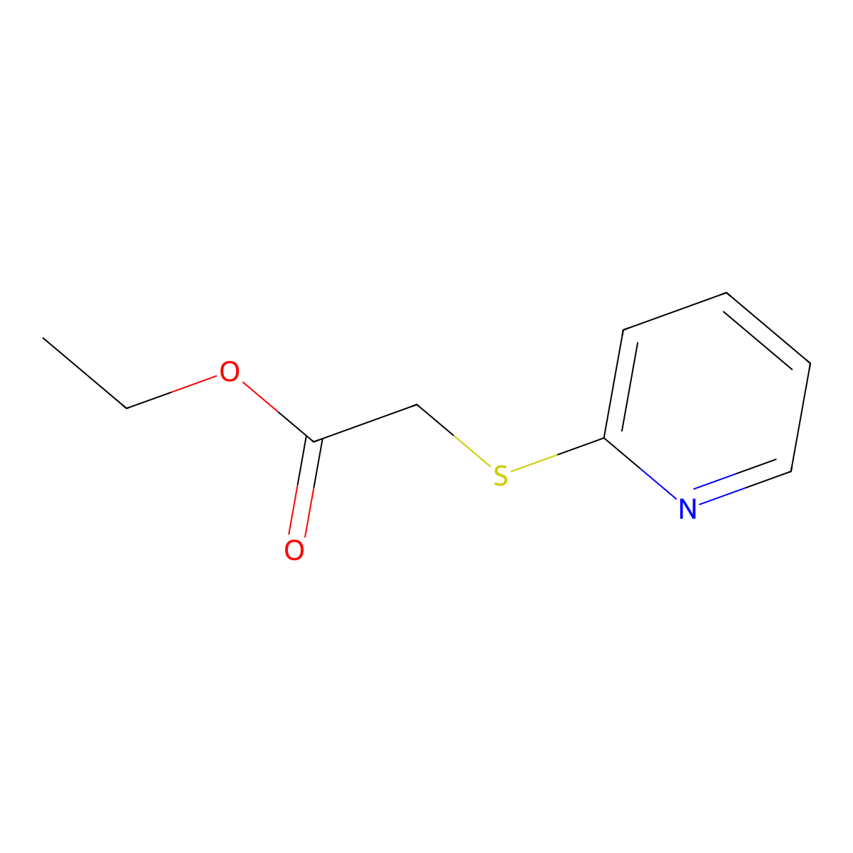 Ethyl 2-(pyridin-2-ylthio)acetate molecular structure, CAS 28856-92-0