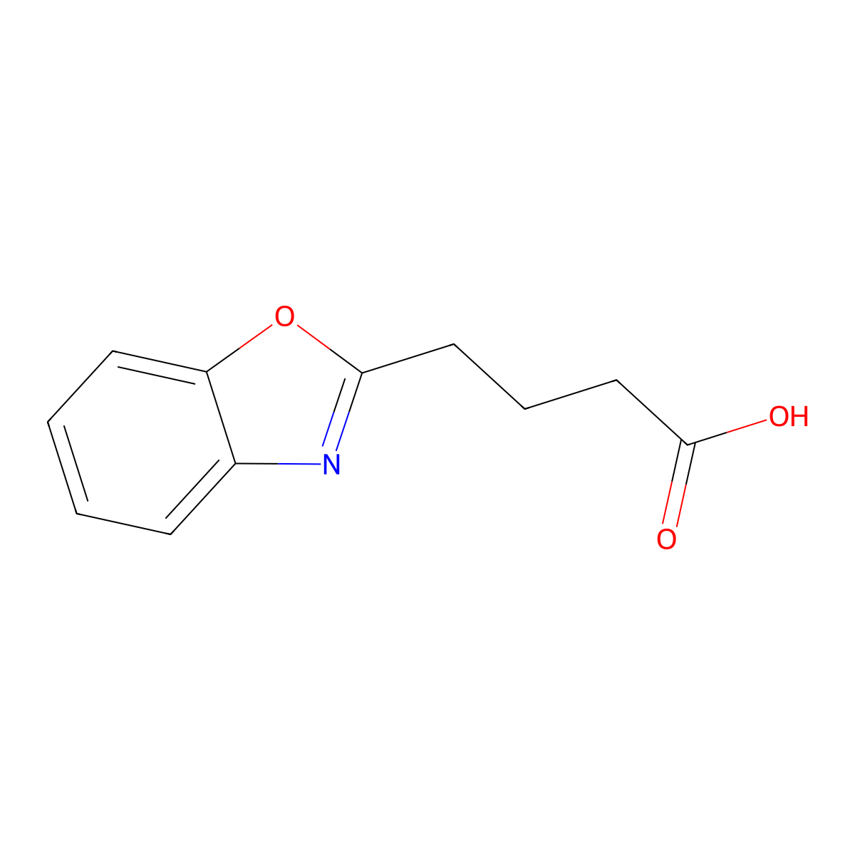 4-(1,3-Benzoxazol-2-yl)butanoic acid molecular structure, CAS 288569-91-5