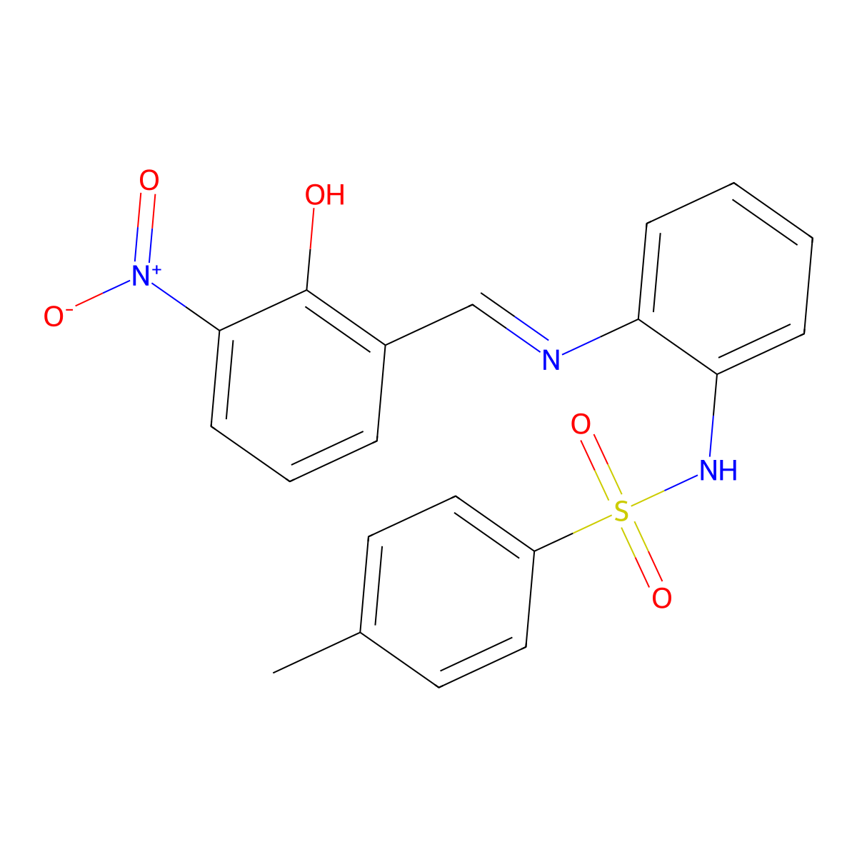 N-[2-[(2-hydroxy-3-nitrophenyl)methylideneamino]phenyl]-4-methylbenzenesulfonamide molecular structure, CAS 28857-02-5