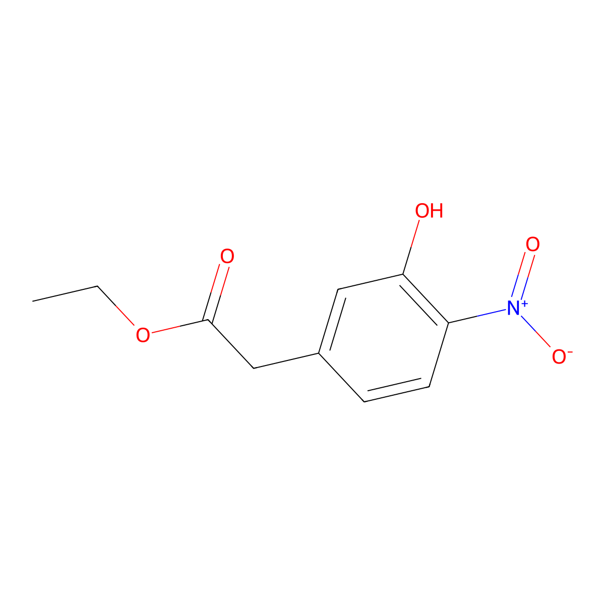 Ethyl 2-(3-hydroxy-4-nitrophenyl)acetate molecular structure, CAS 288580-52-9
