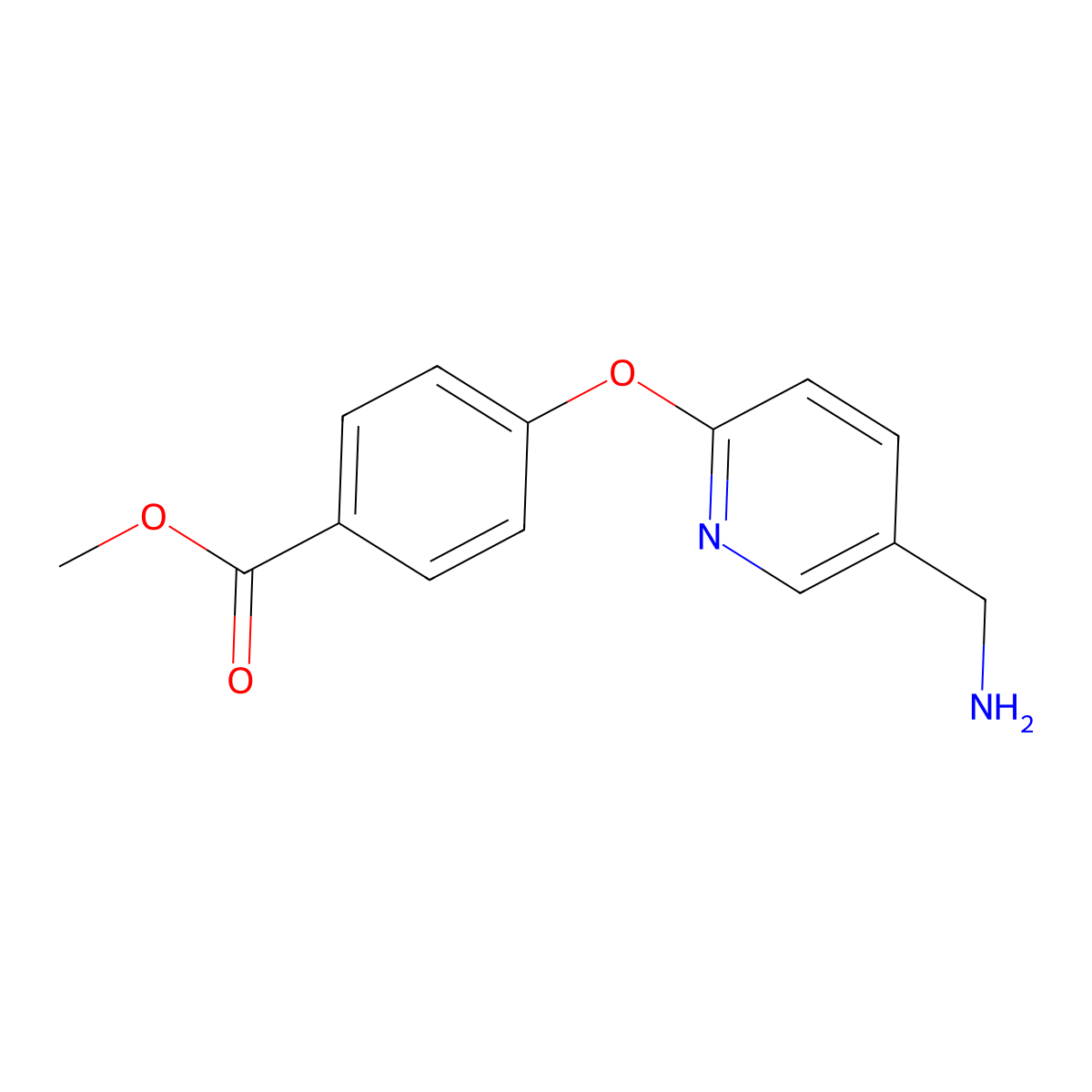 Methyl 4-((5-(aminomethyl)pyridin-2-yl)oxy)benzoate molecular structure, CAS 288588-40-9