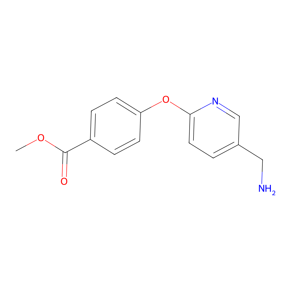 Methyl 4-((5-(aminomethyl)pyridin-2-yl)oxy)benzoate molecular structure, CAS 288588-40-9