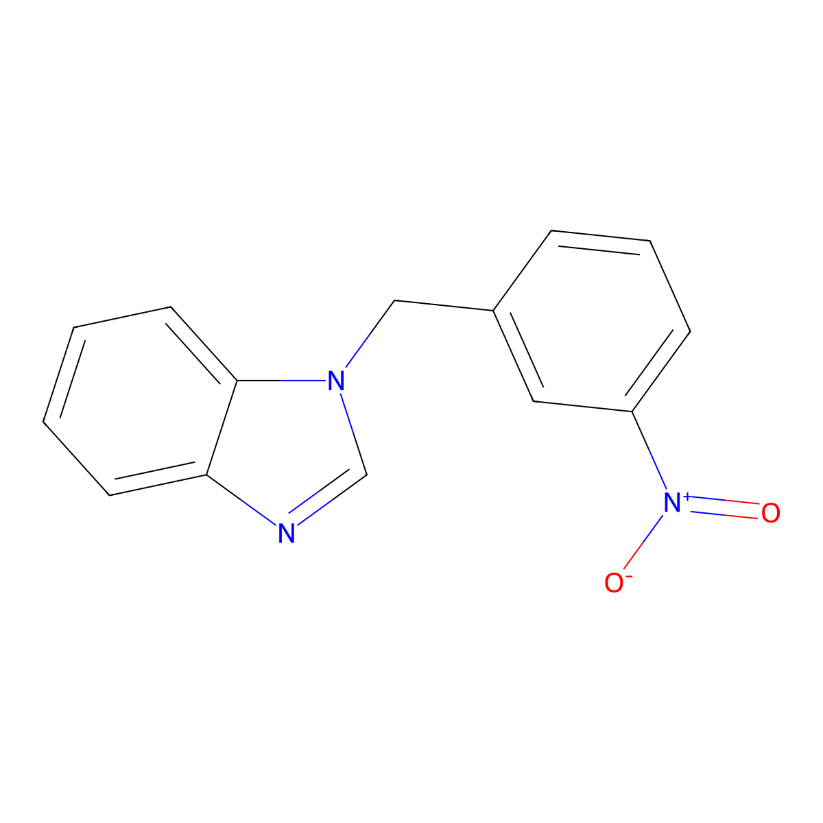 1-[(3-nitrophenyl)methyl]-1H-1,3-benzodiazole molecular structure, CAS 28859-43-0