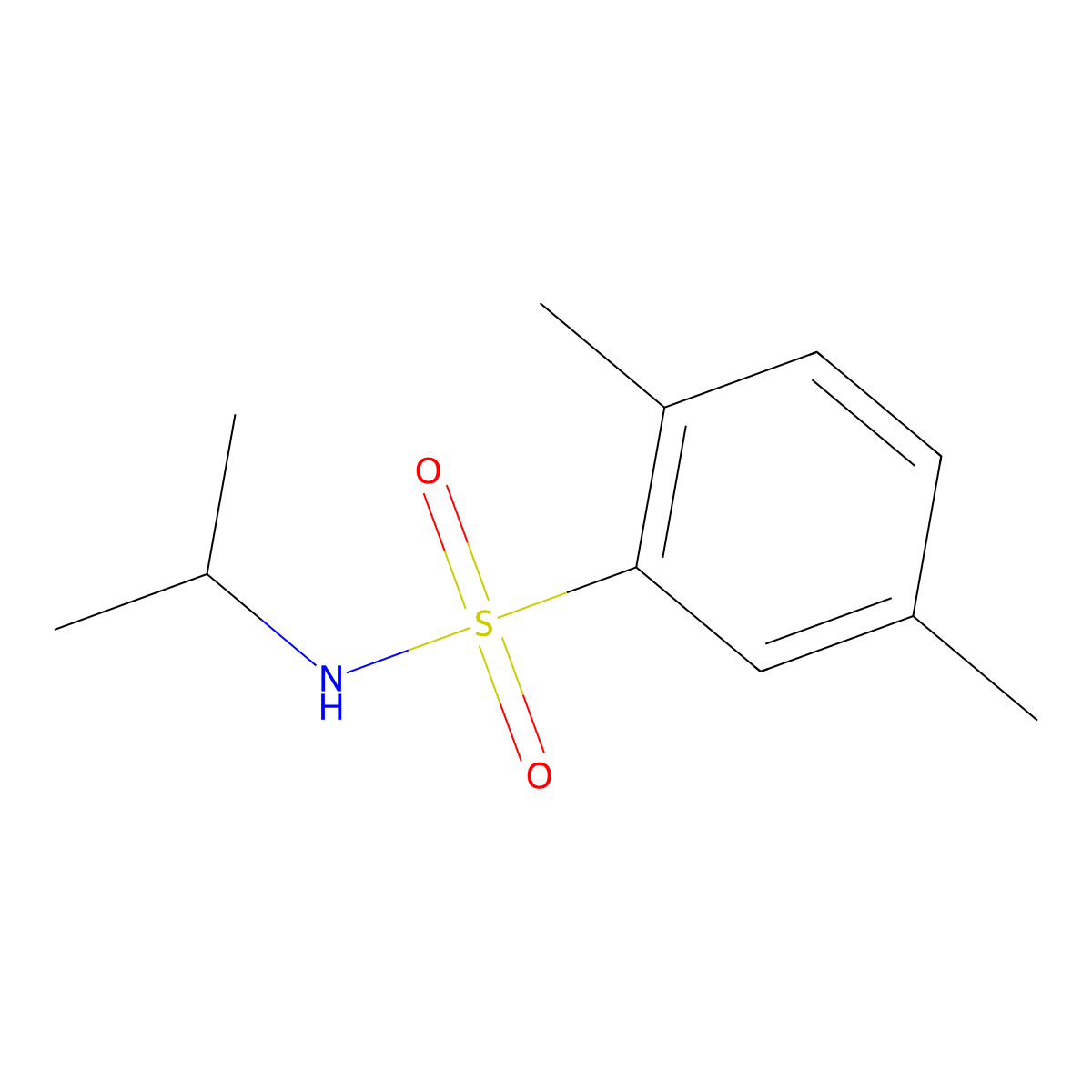 N-isopropyl-2,5-dimethylbenzenesulfonamide molecular structure, CAS 28859-93-0