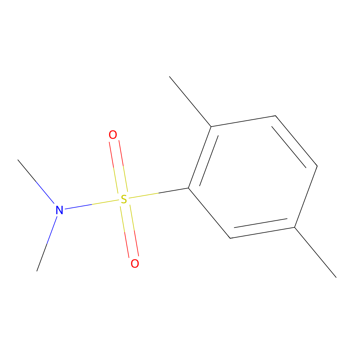 N,N,2,5-tetramethylbenzenesulfonamide molecular structure, CAS 28859-96-3