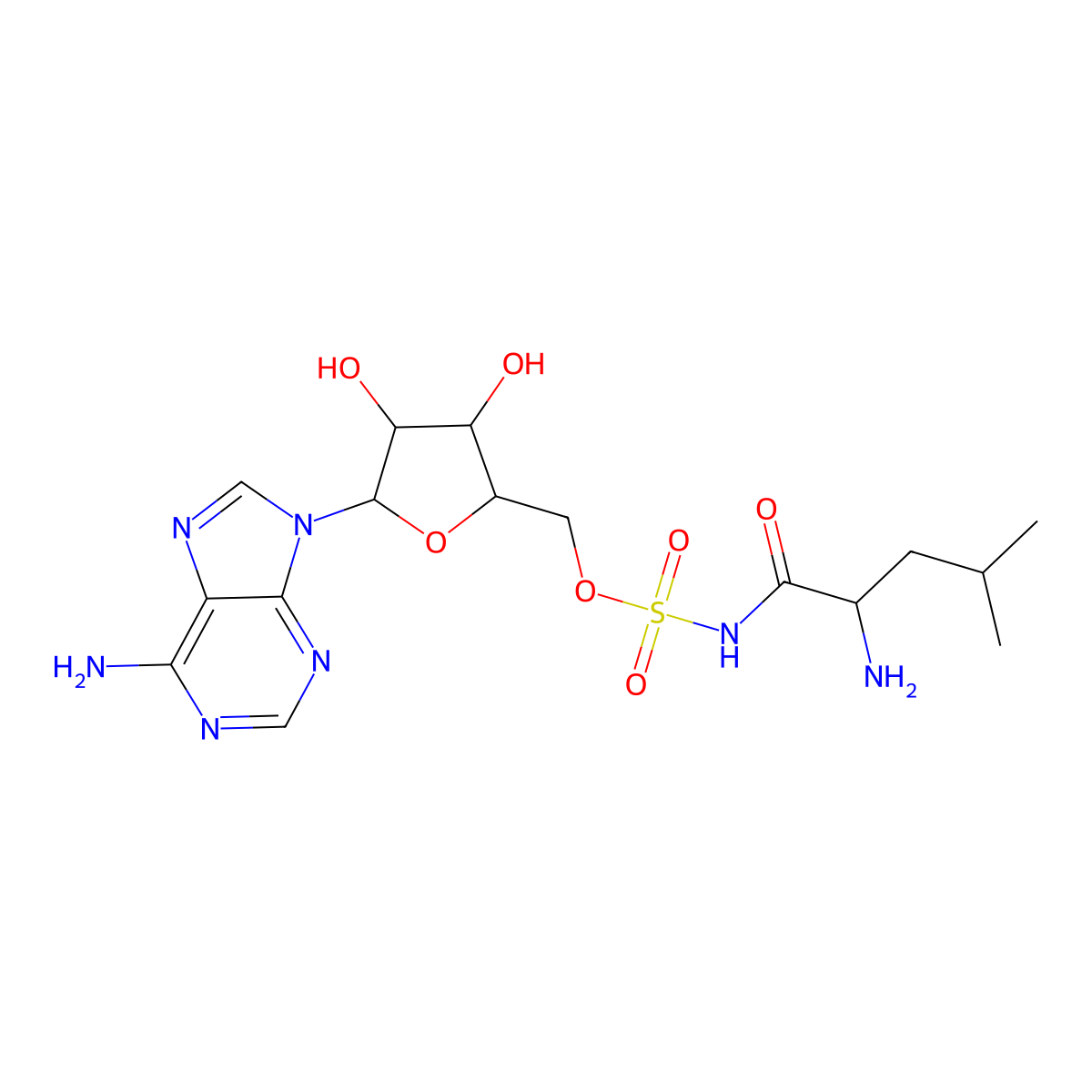 5'-O-(L-Leucylsulfamoyl)adenosine molecular structure, CAS 288591-93-5