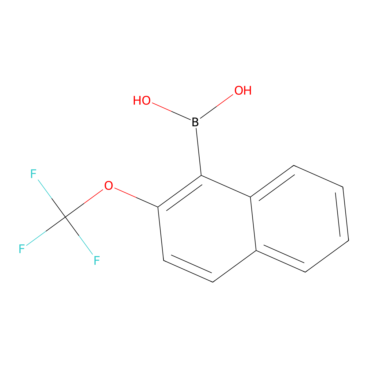 B-(2-trifluoromethoxy-1-naphthalenyl)boronic acid molecular structure, CAS 2885995-05-9