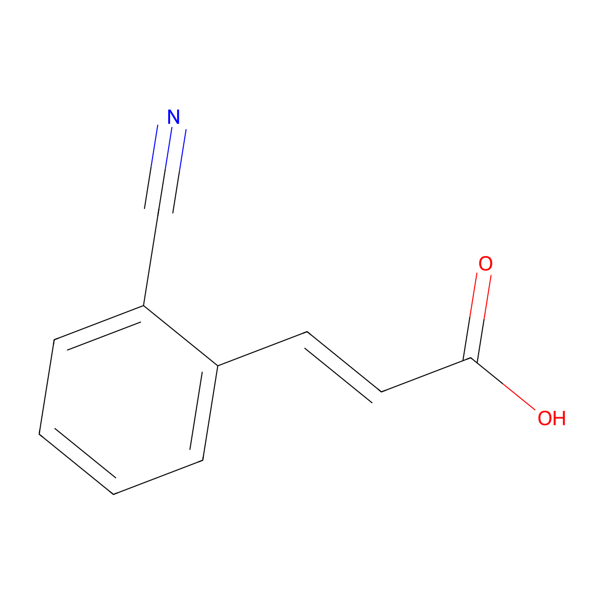 2-Cyanocinnamic acid molecular structure, CAS 2886-29-5