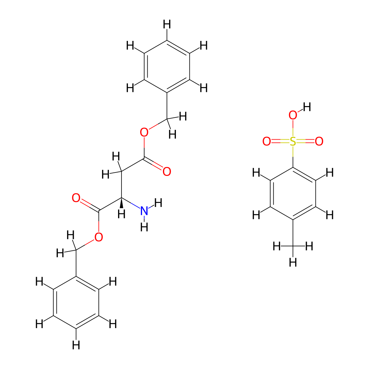 L-Aspartic acid, 1,4-bis(phenylmethyl) ester, 4-methylbenzenesulfonate (1:1) molecular structure, CAS 2886-33-1
