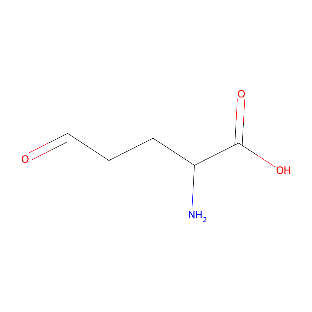 (2S)-2-Amino-5-oxopentanoic acid molecular structure, CAS 2886-91-1